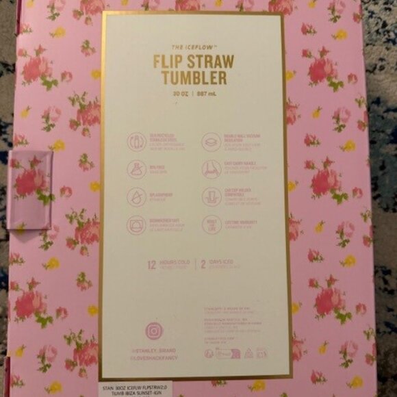 NEW NIB LOVESHACKFANCY X STANLEY ICEFLOW FLIP STRAW TUMBLER 30 OUNCES - Picture 3 of 4